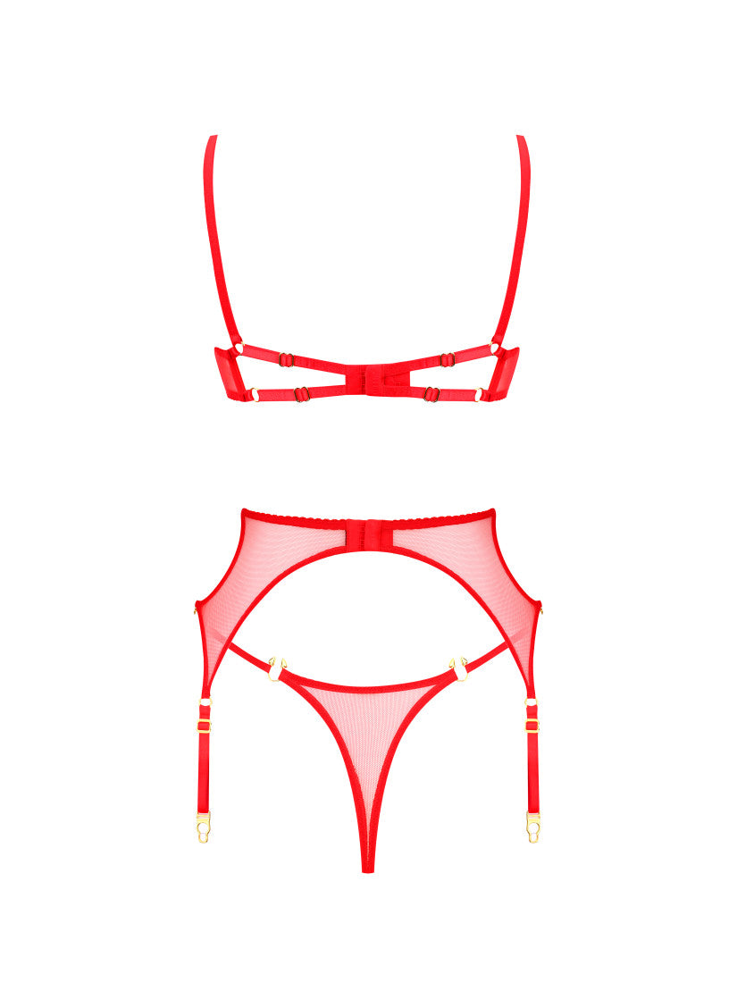 PIERCING ROUGE BELTED SET