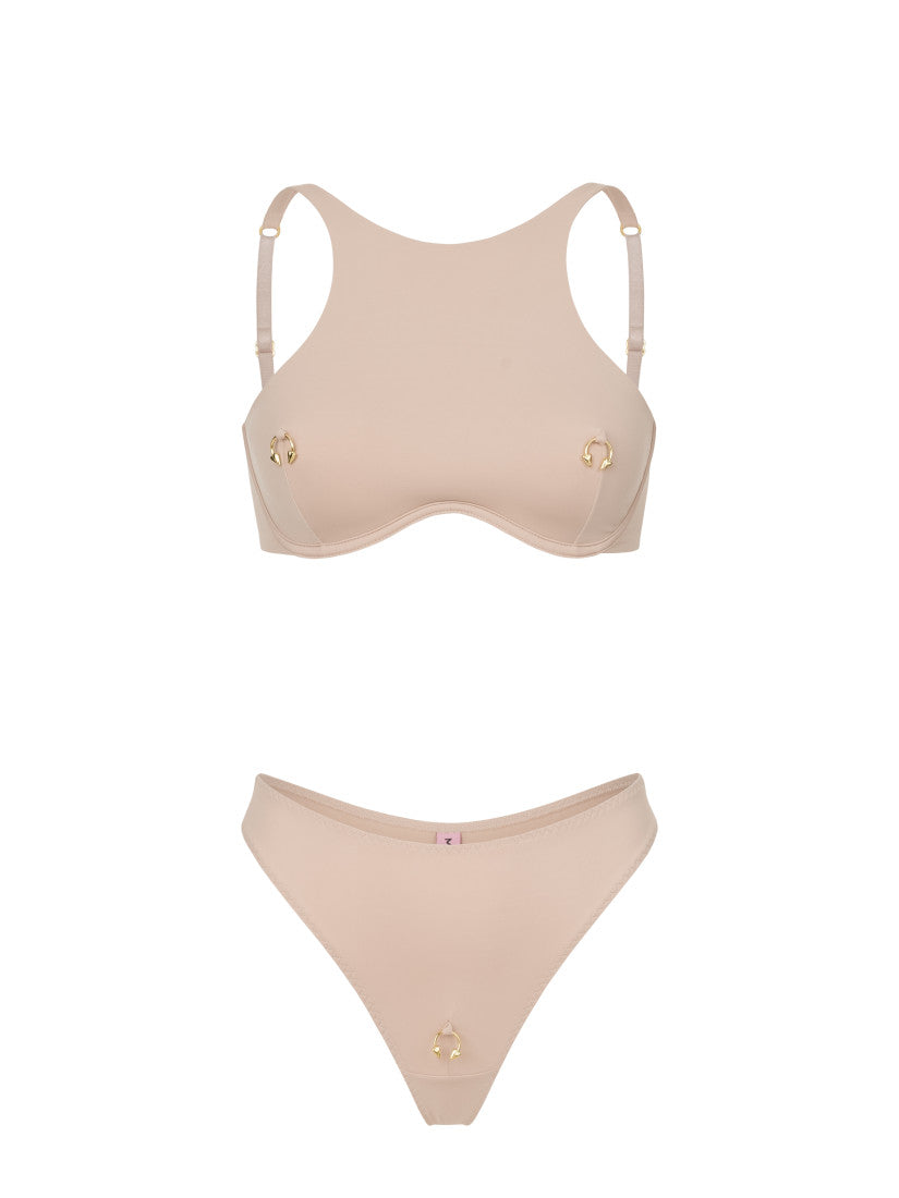 PIERCING NUDE HALTER SET