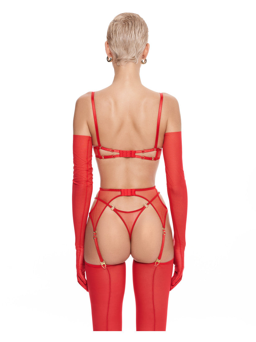PIERCING ROUGE BELTED SET