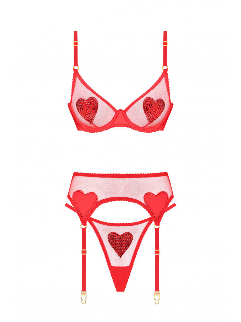 CRISTAL ROUGE BELTED SET