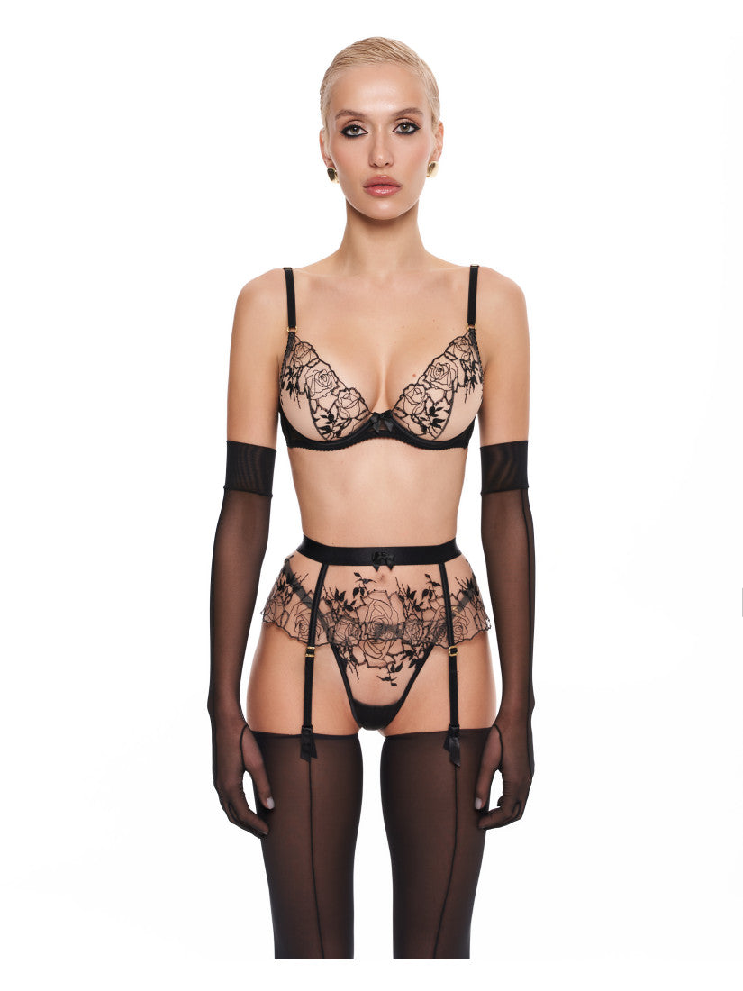 ROSE NOIR BELTED SET